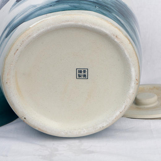 陶瓷骨灰坛子 雪景图纯手工双层盖景德镇瓷器骨灰坛 商品图4