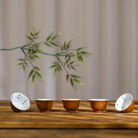 【忘言】 茶釉套杯 曰何文人器