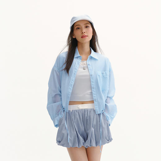 商场同款|森马长袖衬衫女夏oversize凉感防晒2026新款小个子衣服 商品图2