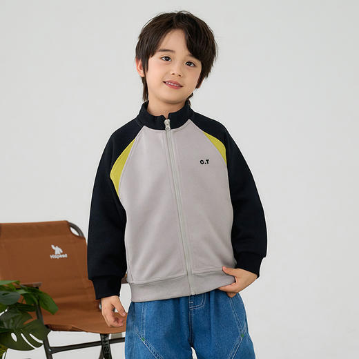 【撞色立领外套】棉花堂  针织立领外套  7A级抗菌  柔软有型   FA52027 商品图4