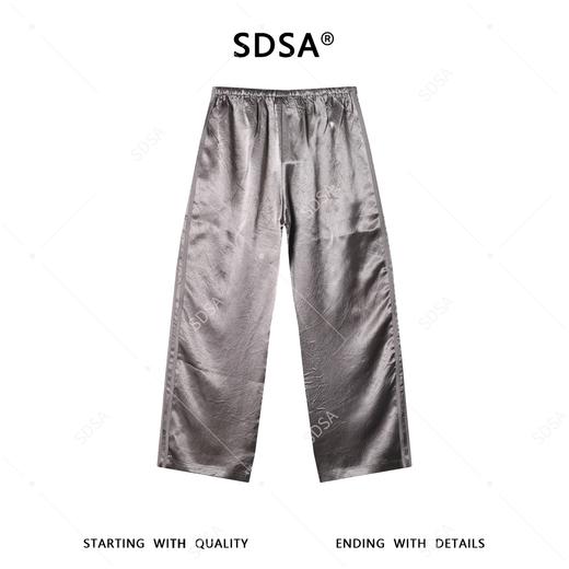 SDSA男装2026新款高贵轻奢时尚纯色慵懒风垂感宽松衬衫阔腿裤套装 商品图4