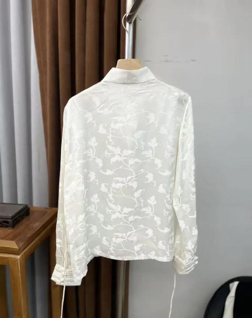 新中式风立领重工提花真丝缎面 商品图1