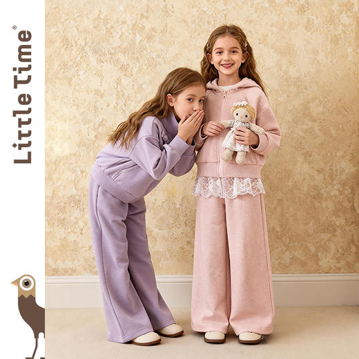 littletime女童套装2025秋冬新款儿童韩版休闲运动装两件套 商品图2