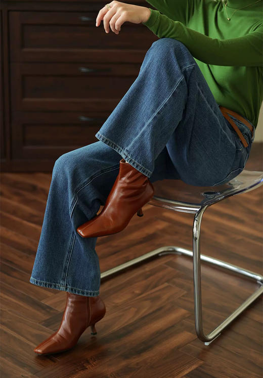 爆款3-7天发货！2026年早春新款高腰显瘦窄版直筒阔腿牛仔裤 68211 商品图2