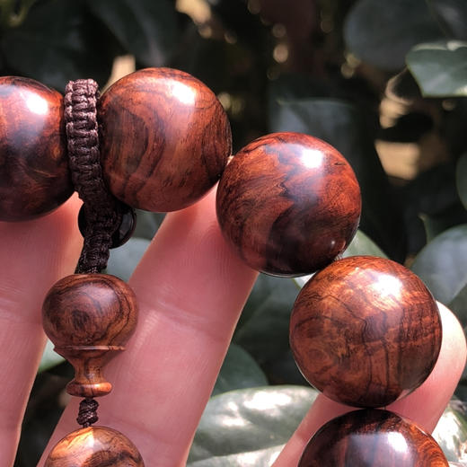 【青山特惠】2.0*12颗沉水级海南黄花梨紫油梨 满褶皱水波老料文玩手串h180 商品图2