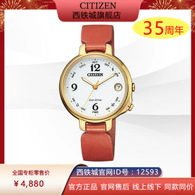 西铁城日本官方正品光动能蓝牙商务皮带防水女表EE4018-13A