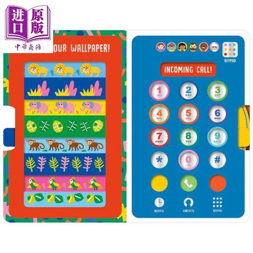【中商原版】机关书 我的小手机 My First Phone 英文原版 亲子早教认知纸板书 互动机关模仿手机应用操作 互动活动玩具书  商品图1