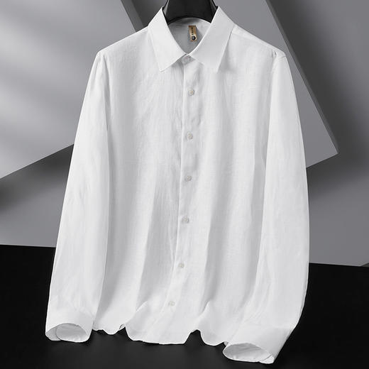 【DG】【亚麻】大依优型大码男装春季长袖翻领衬衫亚麻商务休闲百搭上衣T恤 商品图2