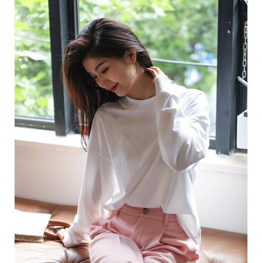 宽松The Ro*w后拼缝长袖打底t恤 商品图6