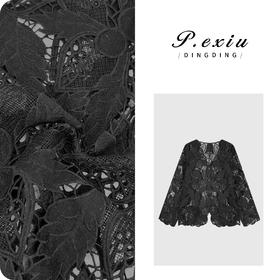 法式高级感蕾丝立体勾花镂空气质长袖衬衫WH00531