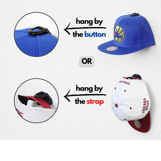 新款新品棒球帽子挂钩粘钩无痕帽钩亚马逊HatHooks免钉免打孔壁挂式 商品图1