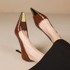 【预售7天】防踢金属头漆皮高级感轻奢细跟高跟鞋FDJ&YC-381 商品缩略图1
