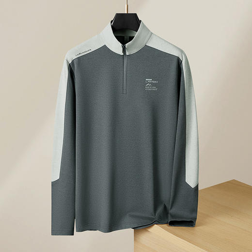 【DDP】大依优型大码男装春季立领卫衣打底衫长袖拼接百搭休闲长袖T恤打底衫 商品图2