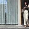 雀说白色窄版休闲西装裤女春夏薄款法式高级感垂感高腰阔腿裤直筒长裤ALW9142 商品缩略图1