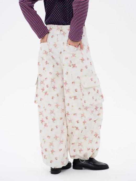 local tag/lt26ssk13b/春日漫步 罗纹装饰印花工装裤 商品图4