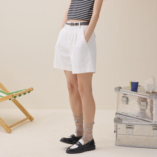 谜底橡筋腰短裤2026年夏季新品舒适弹力棉质百搭裤子女262MK0668 商品图1