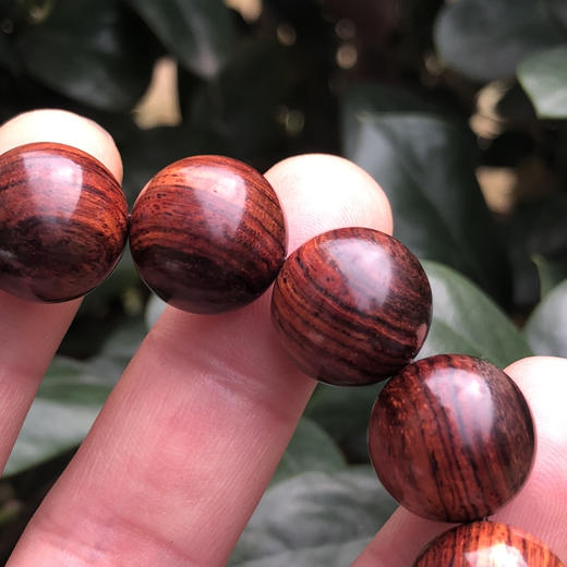 【青山特惠】1.5*15颗海南黄花梨紫油梨满纹老料文玩手串h112 商品图2