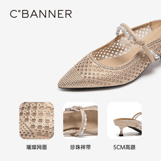 千百度镂空细高跟包头拖女2026夏季新款尖头宴会外穿绝美凉拖鞋A26210202 商品图3