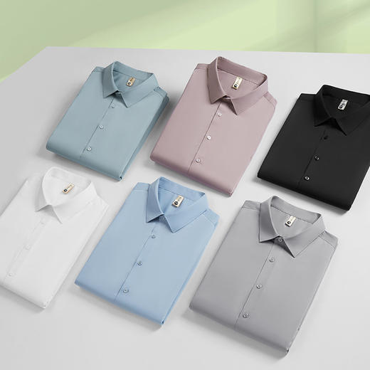 【DG】大依优型大码男装夏季纯色短袖衬衫商务休闲百搭T恤上衣300 商品图4