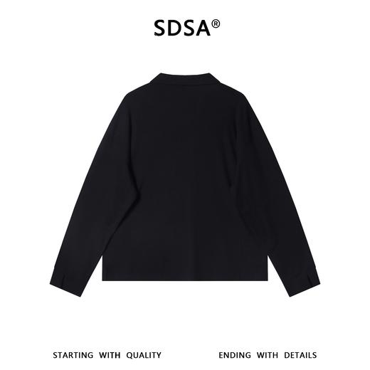 SDSA男装2026新款高贵轻奢松弛感纯色翻领长袖T恤百搭简约上衣 商品图4
