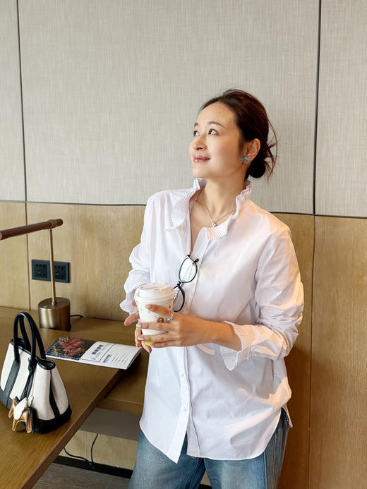 法式维多利亚风|品牌订单工艺100% 府绸长绒棉白衬衫 商品图1