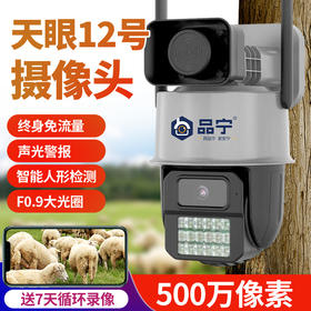 品宁天眼12号4G监控终身免流全彩夜视自动巡航