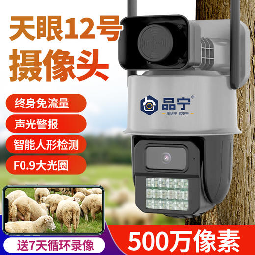 品宁天眼12号4G监控终身免流全彩夜视自动巡航 商品图0