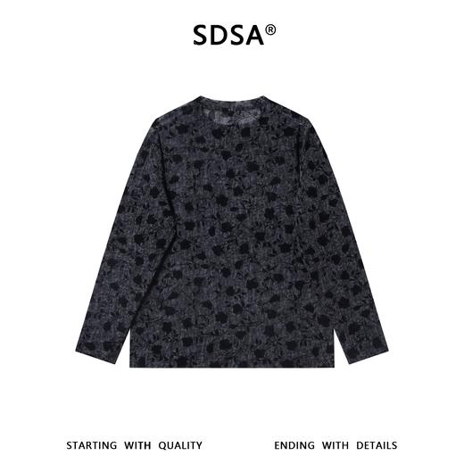 26T113SDSA男装2026新款高贵轻奢扎染满印花卉圆领长袖T恤百搭打底衫 商品图5