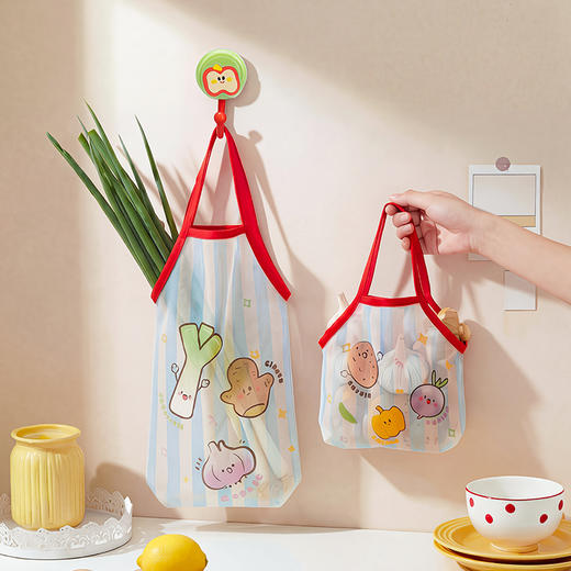 摩登主妇葱姜蒜收纳袋厨房果蔬挂袋大蒜洋葱生姜收纳壁挂透气网兜 商品图1