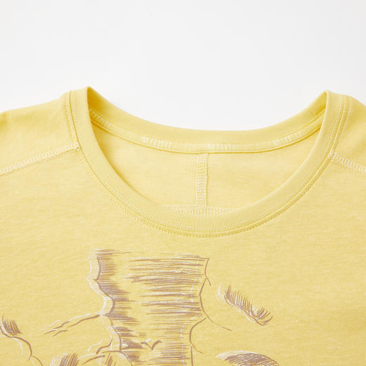 谜底印花T恤短袖2026夏新品线条图案H型清爽百搭活力女262MT0495 商品图3