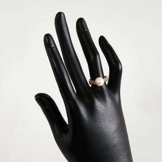 【天然正品】AU750黄金镶钻镶天然近完美约8.5MM粉色晕彩AKOYA 海水珍珠戒指12.5号（皆取最大值）280226NJS66 商品图6