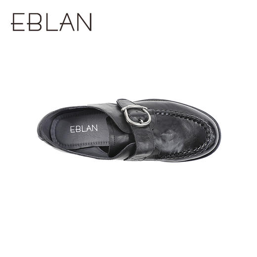 伊伴2026春季手工感穿编鞋口牛皮乐福鞋B26162602 商品图2