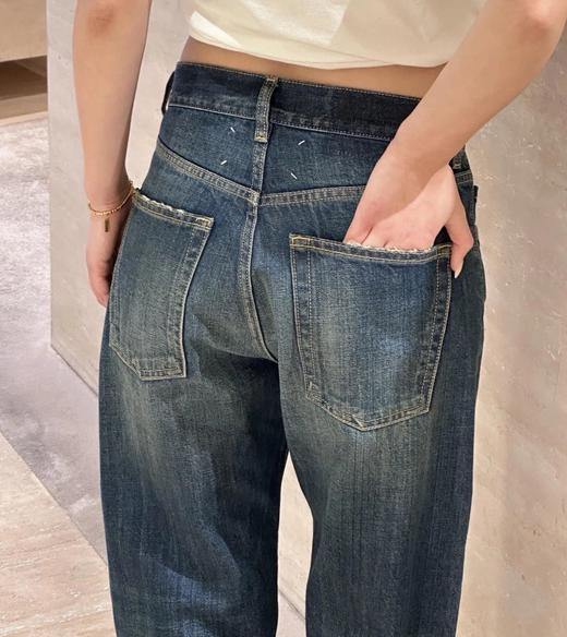 经典剪裁    MM6复古水洗直筒牛仔裤  9分直筒剪裁   四缝线  毛边磨破裤脚 商品图1