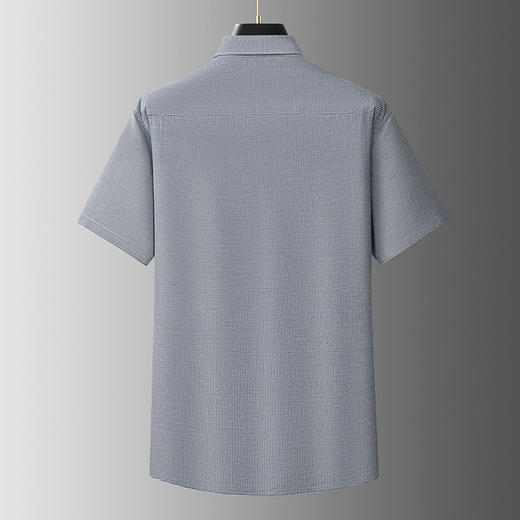 【DG】【亚麻棉】大依优型大码男装夏季细格短袖衬衫商务休闲衬衣男士 商品图3