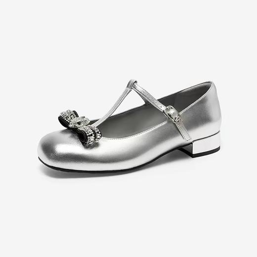 BF楼MIO米奥2026春季新款圆头粗跟T字带玛丽珍鞋蝴蝶结甜美风浅口单鞋吊牌价1298，现价1103 商品图2