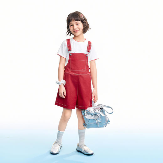 【实体店同款】女童梭织背带裤夏季新款安奈儿童装AG626222 商品图3