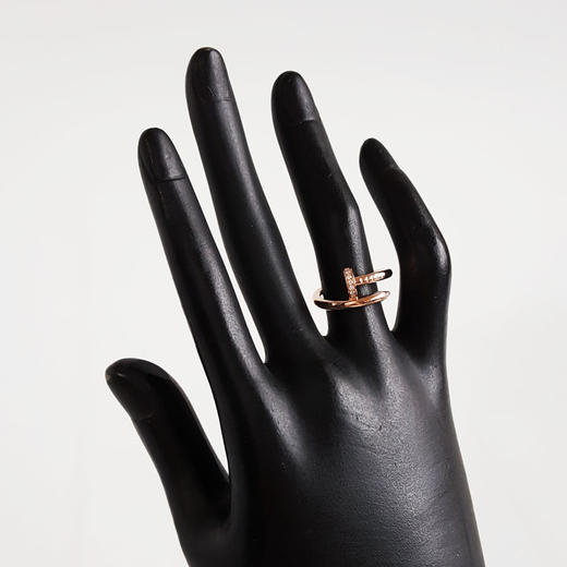 【天然正品】AU750玫瑰金时尚简约高定定制款钉子造型群镶钻石戒指13号（皆取最大值）280226HSD55 商品图6