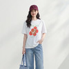 西遇白色短袖T恤女2026年春季新款圆领番茄印花韩系少女宽松上衣E0060173 商品缩略图3
