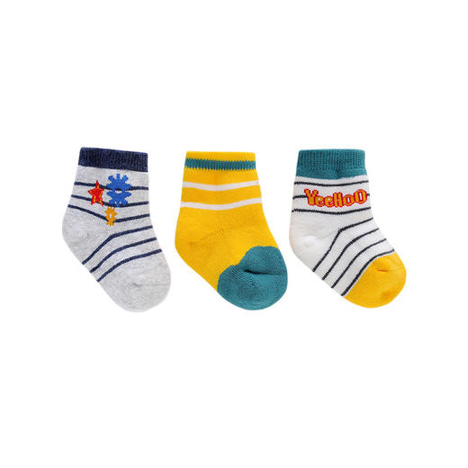 英氏儿童袜子男宝宝毛巾袜冬季厚款保暖袜子三双装YIWBJ31083A01 商品图4