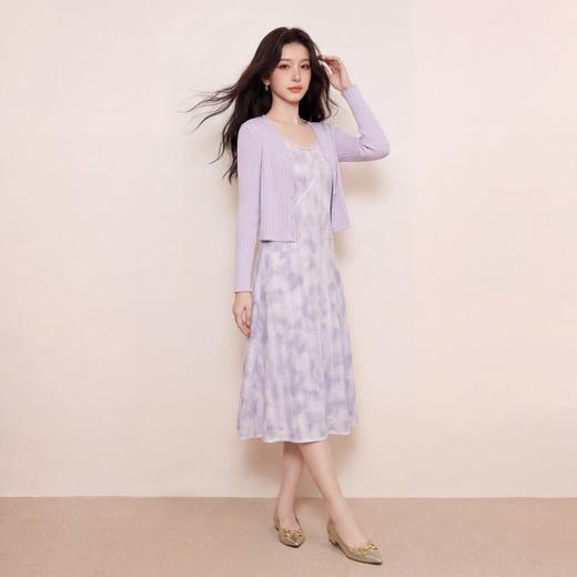 奢姿大码女装2026夏季减龄印花吊带针织两件套胖妹妹时尚甜美套装9961936023AB 商品图1