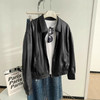 复古黑色酷飒风休闲皮衣！女款2026新款显瘦百搭翻领皮夹克小个子外套！ 商品缩略图0