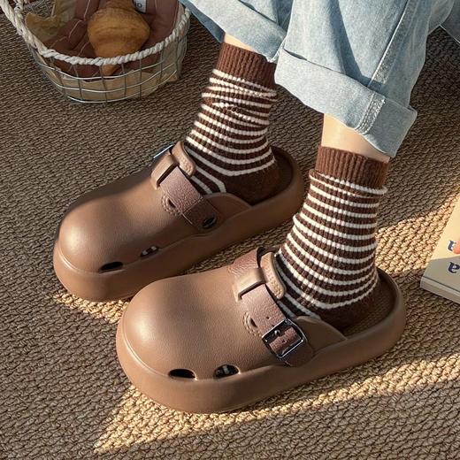 【花园鞋】春夏新款时尚简约慵懒百搭松弛勃肯外穿包头成人凉拖花园鞋【WG26236】 商品图1