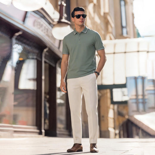 【DG】大依优型大码男装夏季短袖POLO衫短袖商务休闲凉感透气T恤上衣300 商品图1