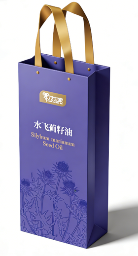 【手提袋50/包】水飞蓟油手提袋(可装2瓶500ml的) 整包发货运费到付