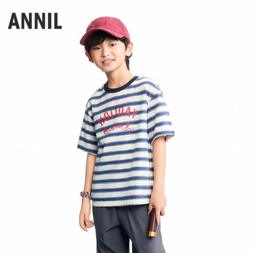 【实体店同款】男童圆领短袖针织衫夏季新款安奈儿童装AB621127 商品图1