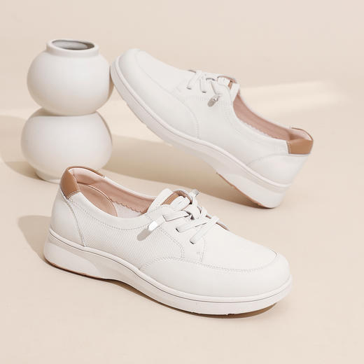 信诺2026年春秋新款平底休闲鞋软底舒适妈妈鞋百搭时尚真皮女鞋6C5096-9T 商品图2