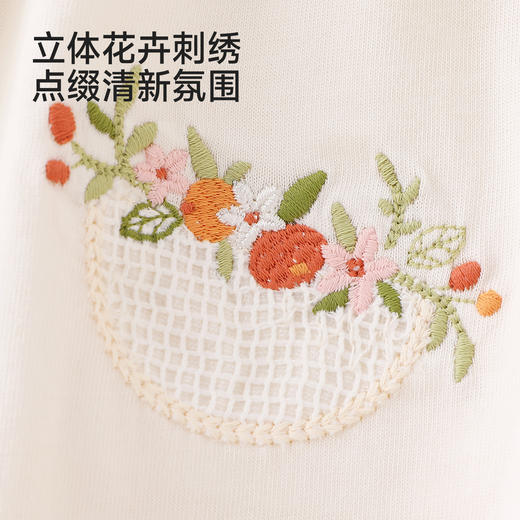 【商场同款】英氏婴儿衣服夏季女童泡泡袖短袖连体衣透气镂空哈衣 商品图3