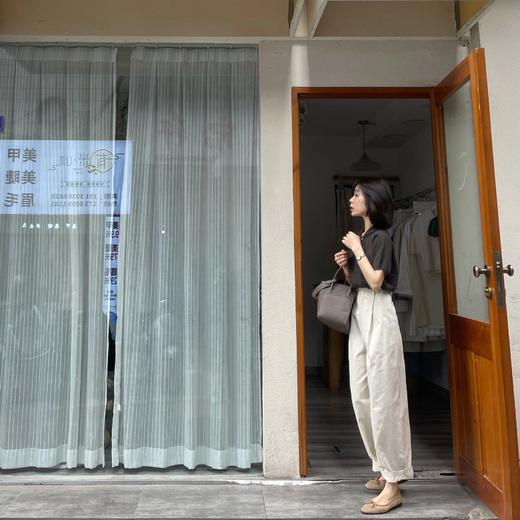 雀说白色窄版休闲西装裤女春夏薄款法式高级感垂感高腰阔腿裤直筒长裤ALW9142 商品图4