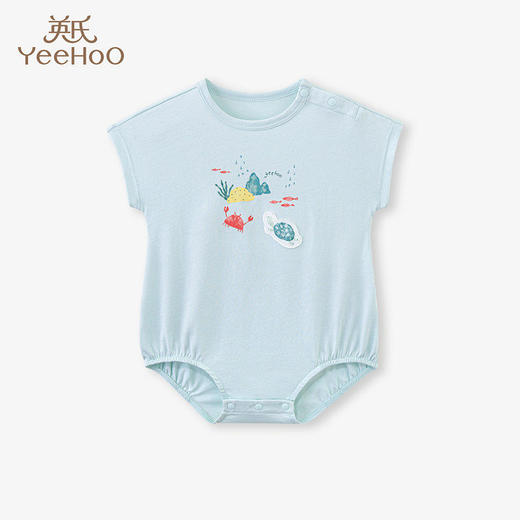 英氏婴童连体衣男宝女宝夏季棉麻短裆蛤YZJAJ2P006A 商品图0
