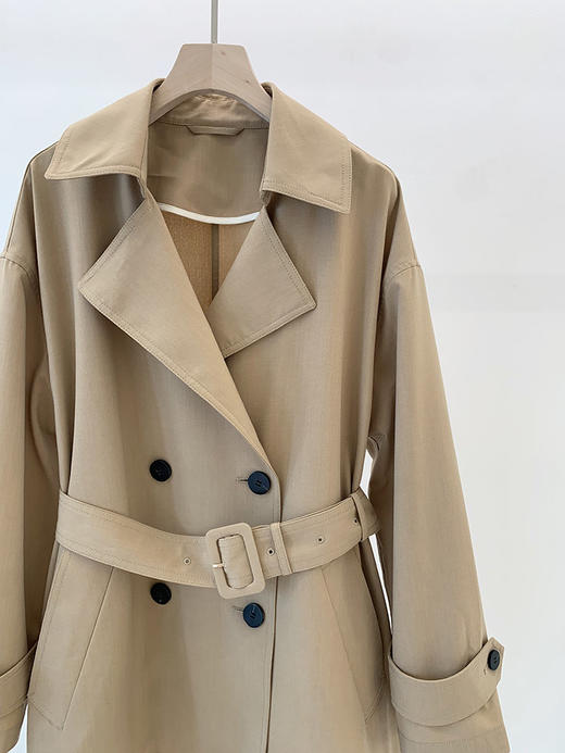 【高品质私服】【IC丝羊毛平纹布双排扣风衣】百搭经典的驼色 满载洒脱时髦N1211-CC【无标出货 介意慎拍】 商品图9